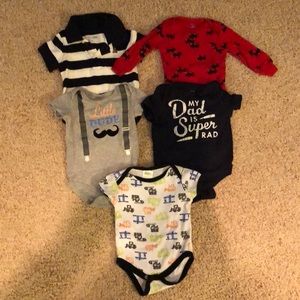 Short sleeve and long sleeve onesies